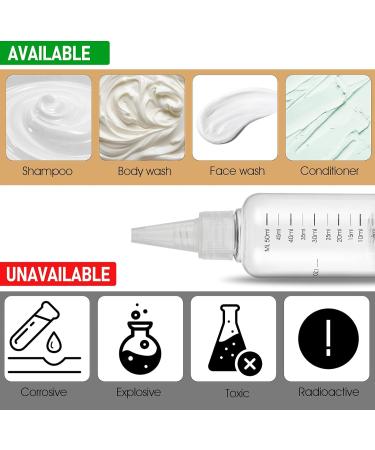 ASTER 6 Pack Hair Oil Applicator Bottle 2 Ounce Refillable Hair Dye Bottle Empty Plastic Oil Bottle for Hair with Ratio Graduated Scale Opossum Hair Oil Applicator with Twist Top Cap Transparent - Buy Online on GoSupps.com