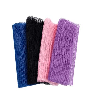 4 Pieces African exfoliating net African Bath Sponge African net Cloth Bath Sponge Exfoliating Shower Body Scrubber Skin Smoother