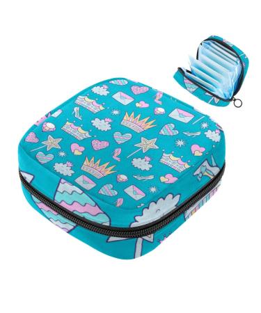 Women's binding-up bags princess blue portable menstrual pad bag panty lores tampons women's bandages storage holder for women school office