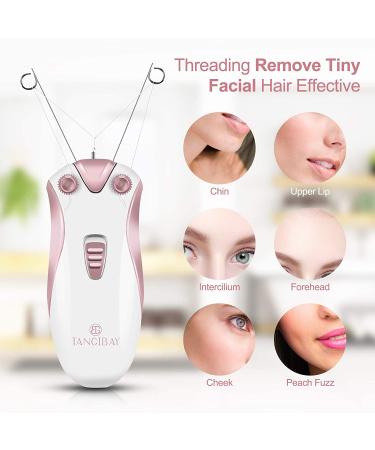 Cordless Electric Facial Threading Hair Removal for Women - Rechargeable Face Hair Remover in Rose Gold - Buy Online on GoSupps.com