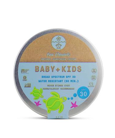Organic Baby & Kids SPF 30 Sunscreen Zero-Waste Bundle with Lotion Tin & Stick - 3oz & 1oz - Hemp Drawstring Bag Included - Buy Online on GoSupps.com