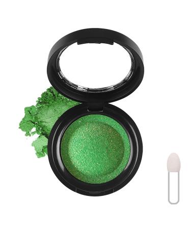 Eyeshadow Single Shimmer Make-Up Fine Powder Palette Eyeshadow High Pigment Long-lasting Sweatproof Single Eye Shadow (Green)