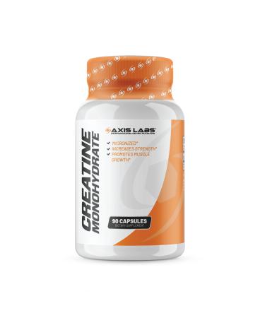 Axis Labs Micronized Creatine Monohydrate 90 Capsules - 30 Servings - Increases Strength - Promotes Muscle Growth - Increases Overall Size