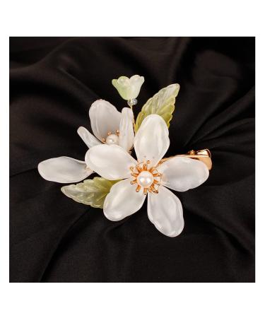 Elegant white flower hair clip for women decorative hair clips in the appearance of white magnolia flowers small hair accessories for prom and wedding