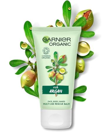 Garnier Organic Argan Multi Use Rescue Balm for Face Body and Hands Instantly Nourishes and Soothes Dry Hands & Dry Patches 50 ml - Buy Online on GoSupps.com