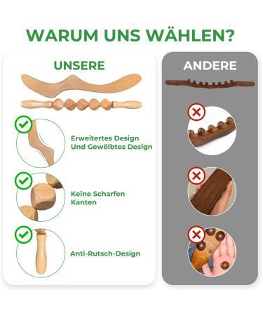 Premium Wooden Fascia Roller for Muscle Relaxation & Body Shaping | Anti-Cellulite Gua Sha Massage Tool - International Shipping Available - Buy Online on GoSupps.com