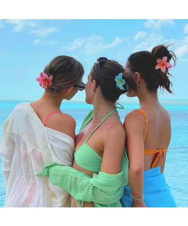 4 Pieces Hawaii Hair Clip Flowers - Beach Hair Accessories for Girls & Women | Perfect for Parties & Vacations - Buy Online on GoSupps.com