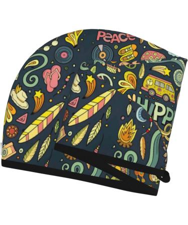 Hair Towel Wrap - Quick Drying Hair Turban with Button | Colorful Hippie Design - Perfect for Easy Drying & Soft Care - Buy Online on GoSupps.com