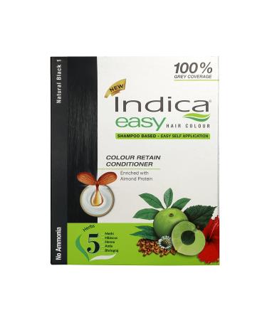 Indica Easy Shampoo Hair Colour Black - Pack of 3 | 3.3 Fl Oz (Pack of 1) - Buy Online on GoSupps.com