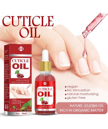 Cherry Nail Oil 30ml with Jojoba, Vitamin B & E - Moisturizing Cuticle Treatment for Stronger Nails and Healthy Skin - Buy Online on GoSupps.com