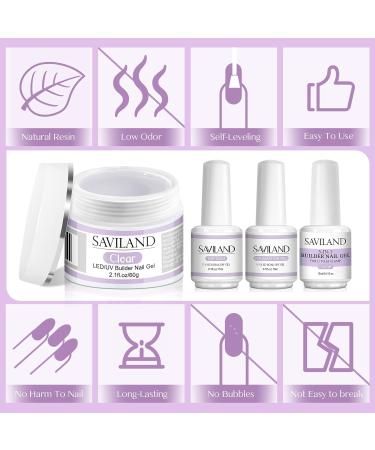 Buy Saviland All-in-One Assembly Gel for Nail Extensions | 60g Clear Builder & 15ml 5-in-1 Base | Strong Nail Art & Repair Gel - International Shipping - Buy Online on GoSupps.com