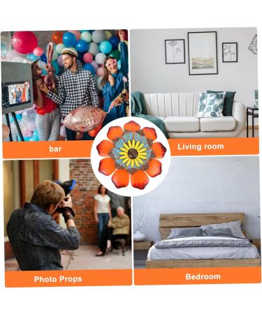 BESPORTBLE Sunflower Wall Decor 4 Pcs Sunflower Wall Hanging Iron Hanging Flowers 3d Household Sunflower Ornament 28.3X28.3X2.5CMx4pcs Assorted Colorx4pcs - Buy Online on GoSupps.com