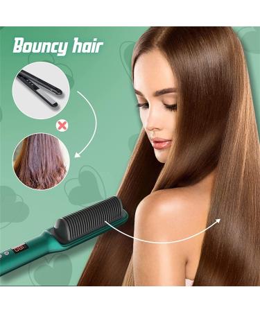 Hair Straightener Brush & Curler - Adjustable Heat Electric Hot Comb in Black | Shop Internationally - Buy Online on GoSupps.com
