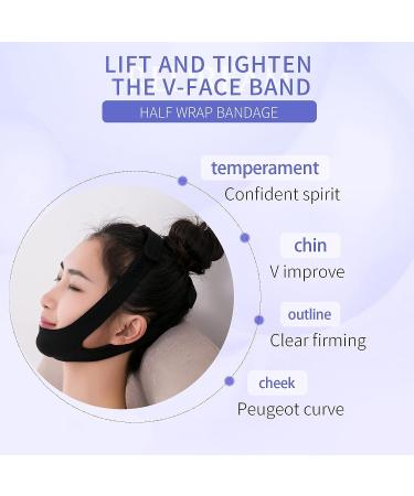V Line Mask Facial Slimming Strap | Face Lifting Belt for Women | Anti Aging and Firming | Black - Buy Online on GoSupps.com