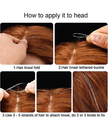 Gold Hair Tinsel Extensions - 250 Strands for Girls and Women | Holographic Sparkle Glitter | Synthetic Straight Hair Decoration - Buy Online on GoSupps.com