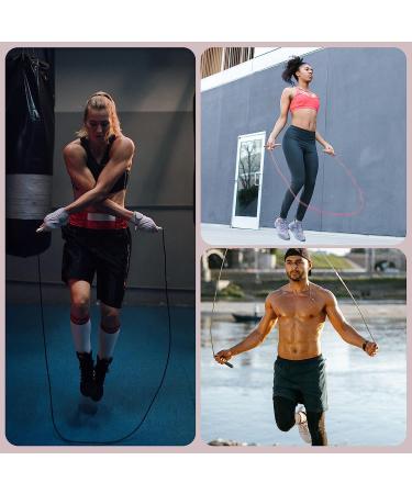 Adjustable Speed Jump Rope for Fitness | Alloy & Silicone Handles | Pink | Suitable for Women, Men, Workout, Boxing | Home Gym Essential - Buy Online on GoSupps.com
