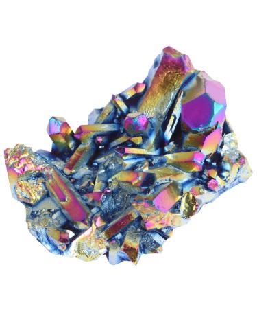 TOVINANNA 1pc Crystal Cluster Ornament Amethyst Crystals Titanium Coated Crystals Home D cor Adornment Decor Colorful 6X4CM