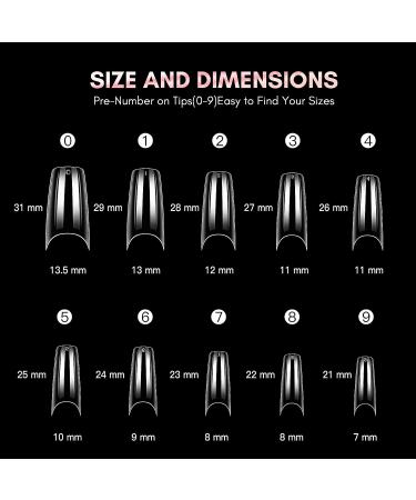 Makartt Half Cover French Nail Tips - 500 Clear Acrylic Fake Nails for Women - Medium Press On Nails - Soak Off False Nails - 10 Sizes for Nail Salons and DIY Nail Art - Buy Online on GoSupps.com