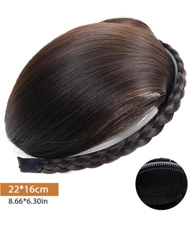 Headbands Braid Headband Single Braided Dark Brown Fringe Headband with Bangs Realistic Instant Hair Bangs Fringe Bangs Hair Clip for Women Girls - Buy Online on GoSupps.com