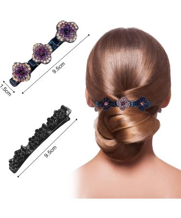 Six three flower side hair clips bangers hair clips hair segmentation clips diamond flower hair clips knitting hair clips used for hair modeling gifts etc - Buy Online on GoSupps.com