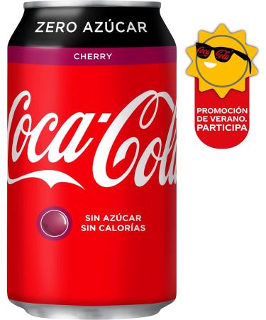 Coca Cola Zero Cherry Cans 330ml - Refreshing Cherry Flavored Soda - Buy Online on GoSupps.com