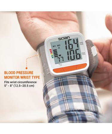 Scian Automatic Wrist Blood Pressure Monitor | Large LCD Display, Adjustable Cuff | 2 Users, 180 Memory | Home Use - White - Buy Online on GoSupps.com
