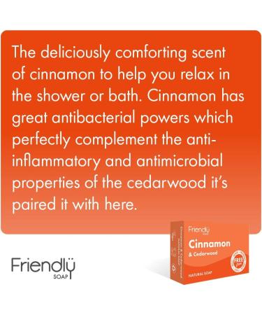  Friendly Soap Friendly Soap Cinnamon and Cedarwood Soap 0.1 kg - Buy Online on GoSupps.com