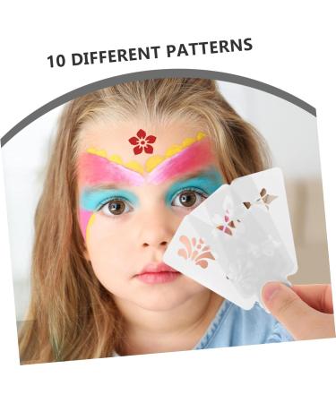 FOMIYES 1 Set Hanfu Forehead Patch Carnival Face Stencils Birth Stencil Mini Makeup Puff Pvc White - Buy Online on GoSupps.com