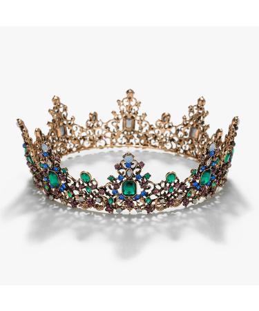 SWEETV Queen Crown for Women - Jeweled Baroque Wedding Tiara & Costume Accessory in Green - Buy Online on GoSupps.com