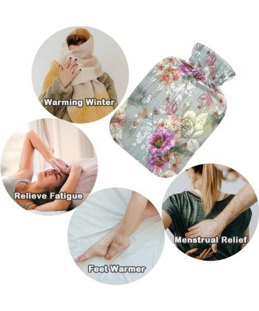 NAANLE Colorful Digital Flower Hot Water Bottle with Cover - 1L for Back Pain Relief & Hot/Cold Therapy | International Shipping - Buy Online on GoSupps.com