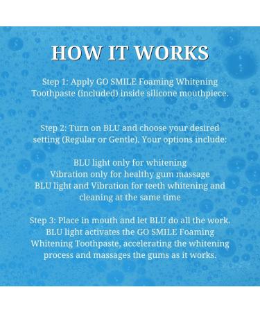 GO SMILE BLU Foaming Whitening Toothpaste - Light Activated Stain Removal & Enamel Whitening Formula - Mint Flavor 2.3 oz - Buy Online on GoSupps.com