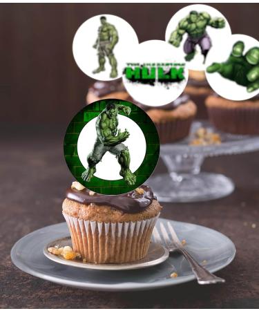 24 x Pre-Cut Hulk 2 Edible Stand up Wafer/Rice Paper Cupcake Cake Toppers Birthday Party Superhero Decorations - Buy Online on GoSupps.com