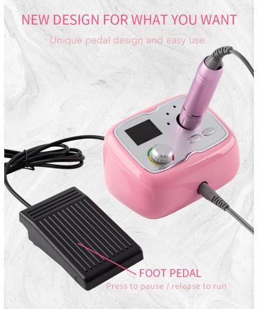 Electric Nail Drill 35000 RPM Compact Efile Electrical Professional Nail File Kit with Foot Pedal for Acrylic Gel Nails Manicure Pedicure Polishing Shape Tools Design for Home Salon Use Grey - Buy Online on GoSupps.com