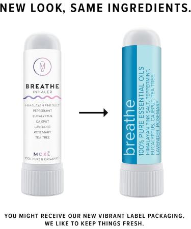 MOXE Breathe Himalayan Salt Inhaler - Clear Congestion, Boost Focus, Improve Breathing | Peppermint, Lavender, Tea Tree Essential Oils | Natural Aromatherapy | 3 Pack - Buy Online on GoSupps.com