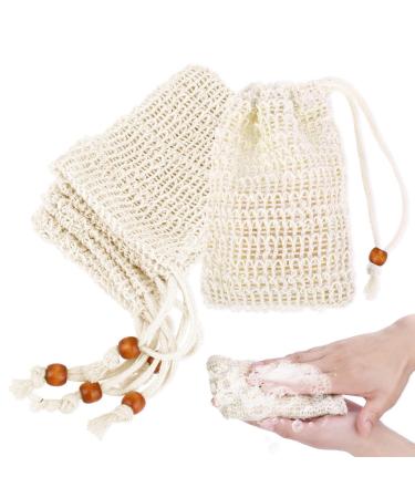 Sibba Bar Soap Bag Saver Pouch Mesh Net Rope Holder Cover Container Sleeves Travel Home Shower Bath Foaming Loofah Massage Effective Exfoliation