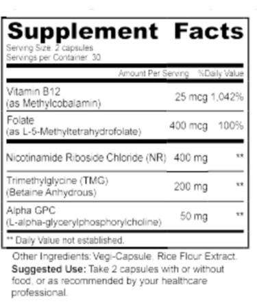 SHED NAD+ Supplement Vitality Complex with Nicotinamide Riboside (NR) Alpha-GPC TMG & Methylated B Vitamins Supports Energy Focus Cellular Health & Aging 60 Capsules - Buy Online on GoSupps.com