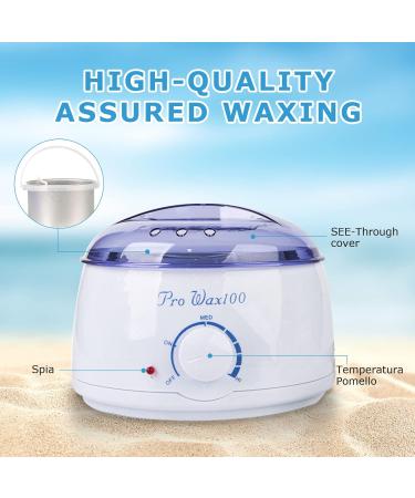 Ultimate Waxing Kit: Electrical Wax Warmer & 4x100g Wax for Effortless Hair Removal - Complete Set with 20 Scrapers - Buy Online on GoSupps.com