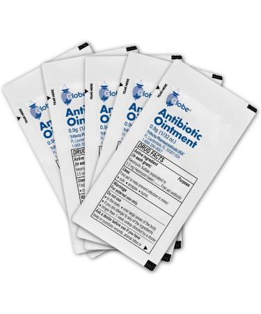 Globe (25 Packets First Aid Antibiotic Ointment 0.9g Single Packet First Aid Kit for Minor Scratches Wounds Cuts and Burns Prevents Infection Travel Size - Buy Online on GoSupps.com