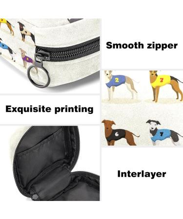 Menstruation Pad Bag with Zipper | Stylish Napkin & Tampon Bag for Women & Girls - Racing Shipping Dog Design - Color 4 - Buy Online on GoSupps.com