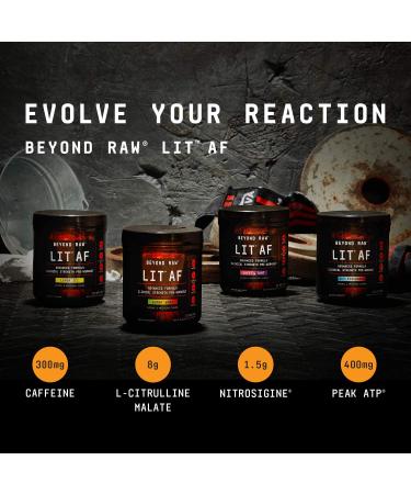 Beyond Raw LIT AF Pre-Workout Powder - Gummy Worm Flavor | Clinical Strength Formula with Caffeine, L-Citruline, Nitrosigine | 20 Servings - Buy Online on GoSupps.com
