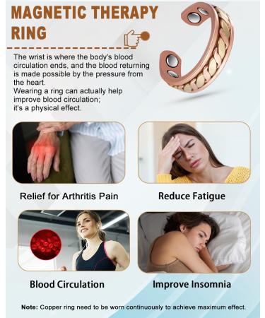 EnerCoppeX Copper Magnetic Ring for Women Lymphatic Drainage Adjustable Ring 3500 Gauss Magnet (CPR-2028RG) - Buy Online on GoSupps.com