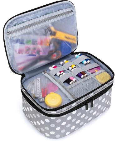Luxja Double-Layer Sewing Accessories Organizer for Needles, Thread, Scissors, Measuring Tape - Large Polka Dots - Buy Online on GoSupps.com