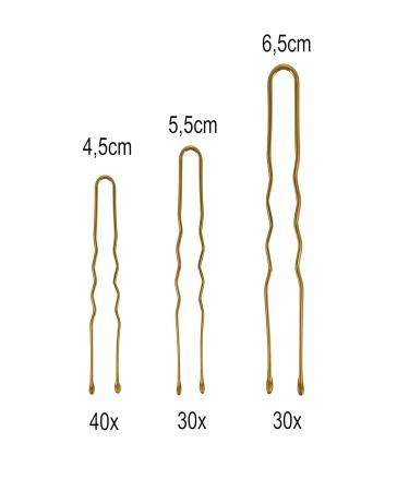 Poniks Metal Hairpins - Gold Hair Clips & Bobby Pins (100 Pieces 3 Sizes) | Perfect U-Shape Hair Accessories for Any Hairstyle - Buy Online on GoSupps.com