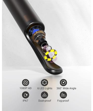 Ear Wax Removal Tool Camera - Safe Non-Detachable Ear Cleaner Kit with 1080P HD Camera and LED Lights in Black - Buy Online on GoSupps.com