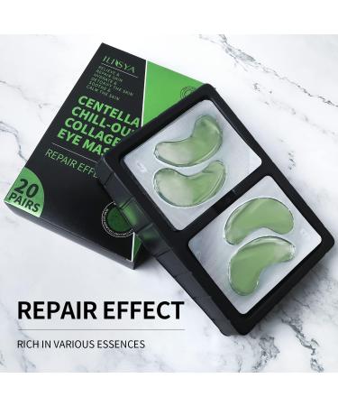 Green Centella Under Eye Masks Chill-Out Collagen Eye Patches Repairing Hydrating Cucumber Extract Eye Gel Pads-20 pairs - Buy Online on GoSupps.com