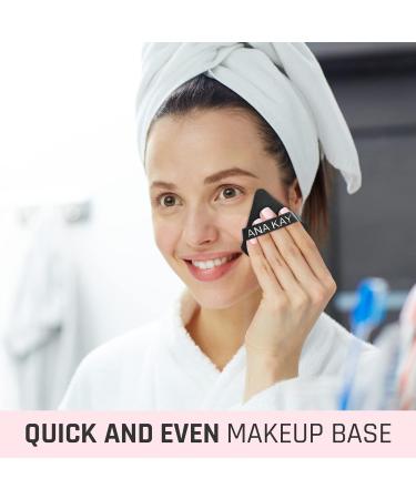 ANA KAY Premium Makeup Powder Puff Set - 6 Pack Black Triangle Puffs for Setting & Foundation Makeup - Buy Online on GoSupps.com