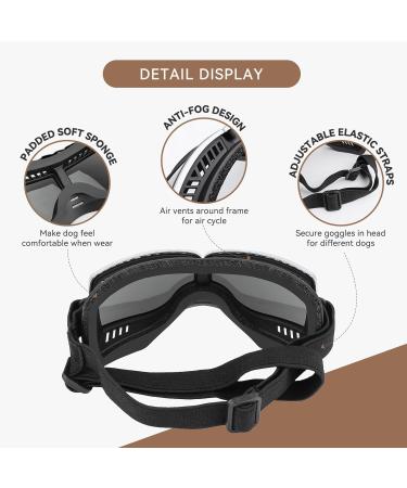 NAMSAN Dog Goggles - UV Protection Windproof & Dustproof Adjustable Strap for Medium to Large Dogs - Silver - Buy Online on GoSupps.com
