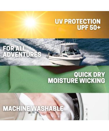 Men's Long Sleeve Fishing Shirt with Hood and Gaiter UPF 50+ Sun Protection - White - Large - Buy Online on GoSupps.com