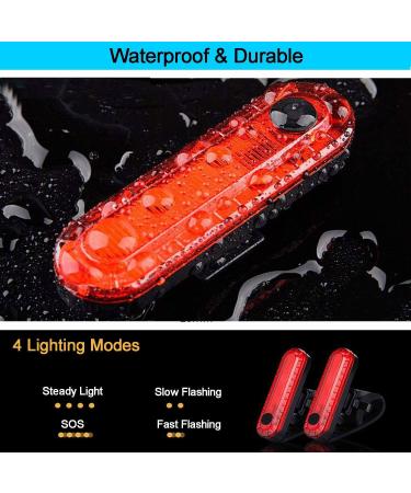 USB Rechargeable Bright Bike Tail Lights - 4 Light Modes - Easy Install - 2 Pack - Buy Online on GoSupps.com
