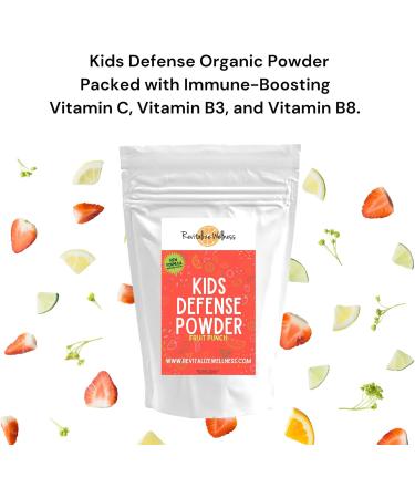 Revitalize Wellness Kids Defense Powder | New Formula Improved Flavor | Orthomolecular Dose of 1000 mg Vitamin C and 250 mg B3 | Pure Corn Free & GMO-Free | Fruit Punch Flavor | 120 Servings - Buy Online on GoSupps.com